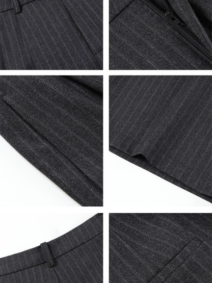 Leona Pinstripe Wide-Leg Trousers
