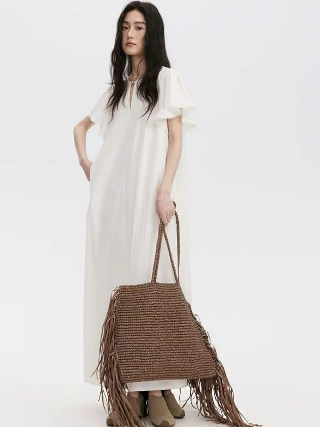 Pasha Flounce Sleeve Maxi Dress