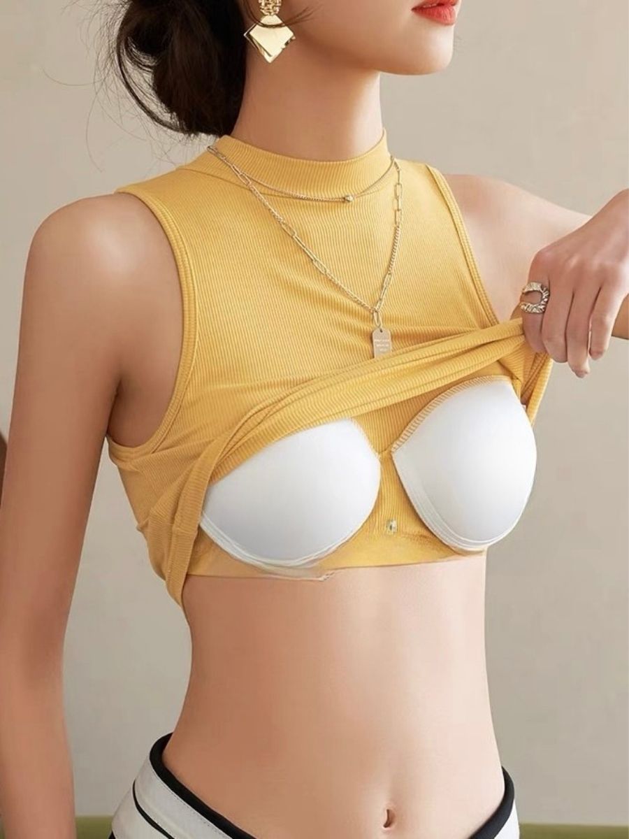 Ujala High Neck Padded Crop Top