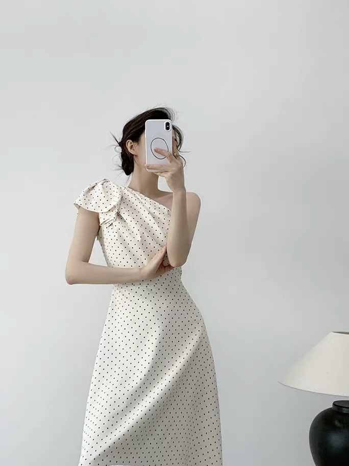 Katry Bow Shoulder A-Line Dress