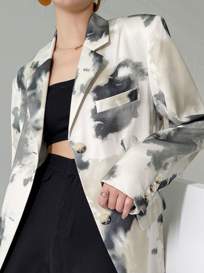 Gwenyth Waterdye Designer Blazer-The Black Bow-