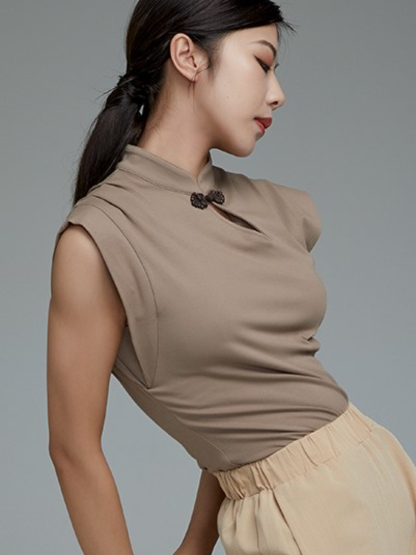 Lian Zi Pankou Oriental Top (Discounted-M Size)-The Black Bow-