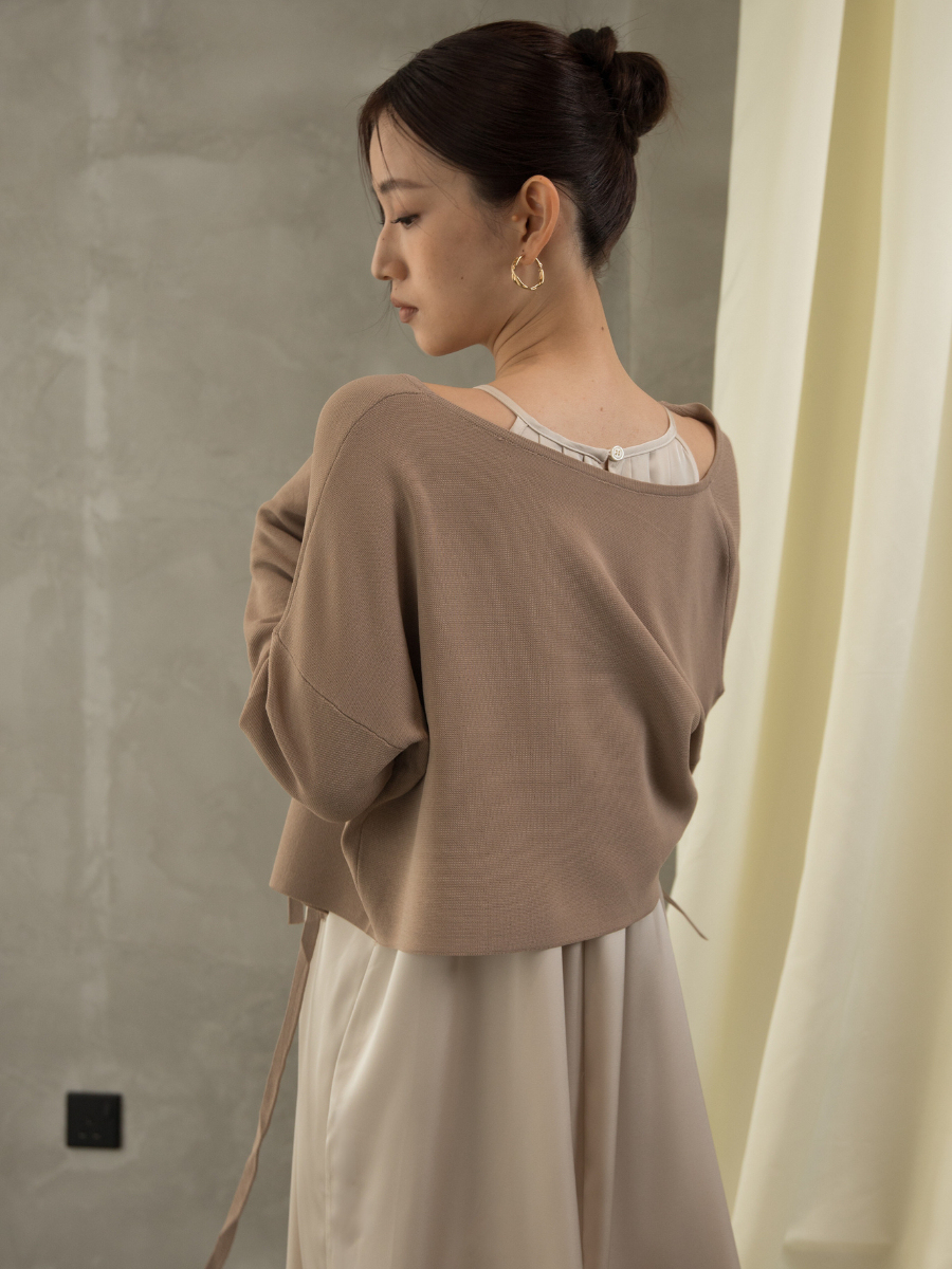 Gynna Double Tie Knit Cardigan (Discounted-Free size)-The Black Bow-