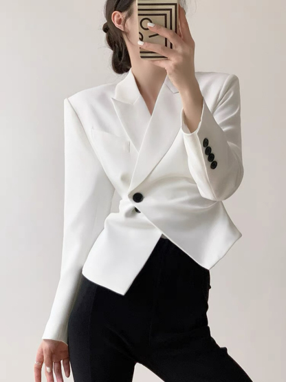Nolan Single Button Blazer-The Black Bow-