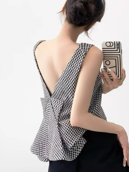 Nancey Low Back Sleeveless Top-The Black Bow-