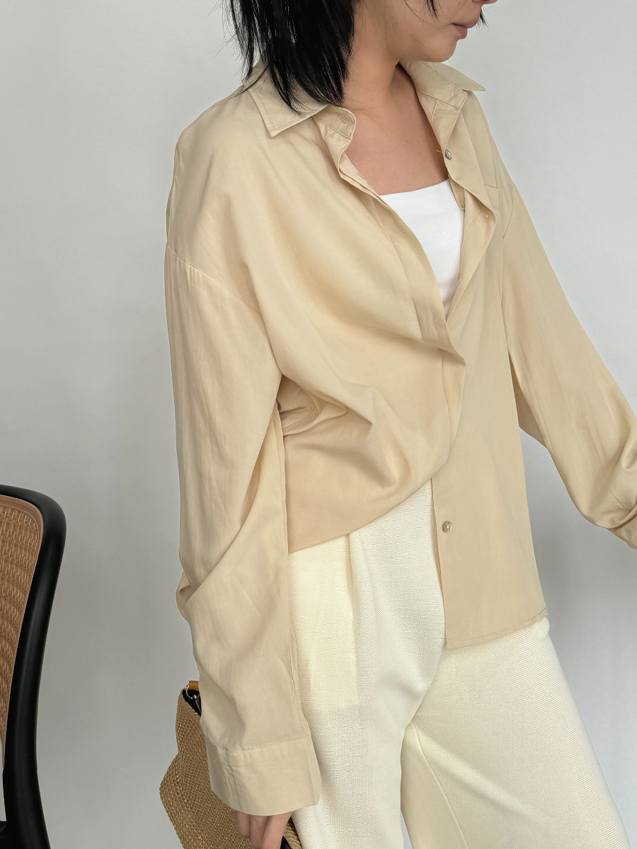 Heloise Shirt with Fake Pocket (Discounted-Free size)-The Black Bow-