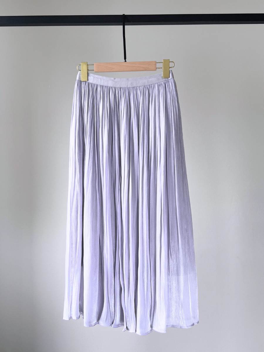Xenda Pleated A-Line Skirt (Discounted-Free size)-The Black Bow-
