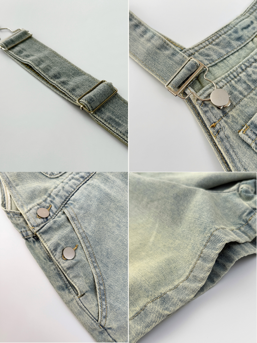 American Denim Short Dungaree & Pezy Basic Tee