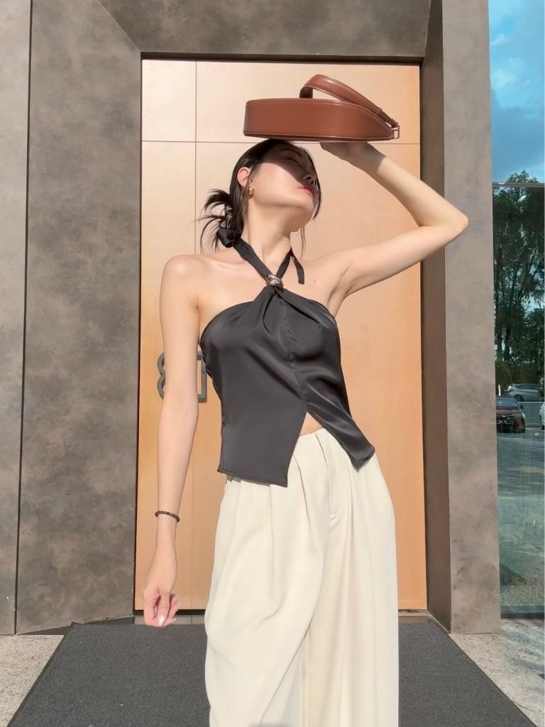 Kiana Halter Neck Satin Top