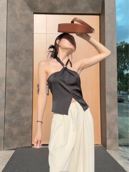 Kiana Halter Neck Satin Top
