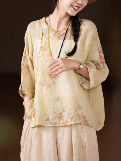 Ling Fu Ramie Oriental Top