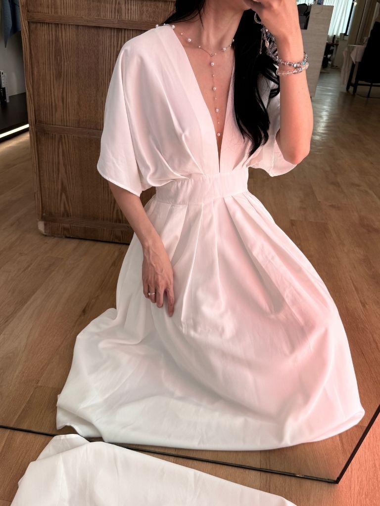 Violet Structured V-Neck Dress