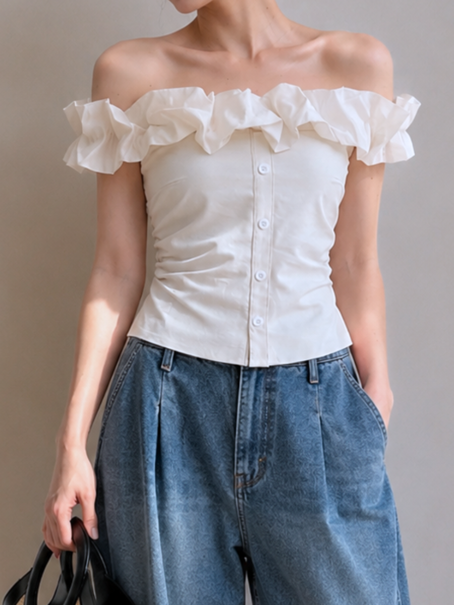 Celina Ruffle-Trim Off-Shoulder Top 