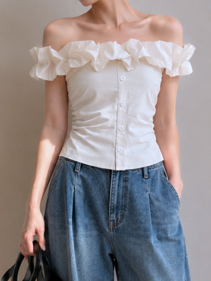 Celina Ruffle-Trim Off-Shoulder Top 