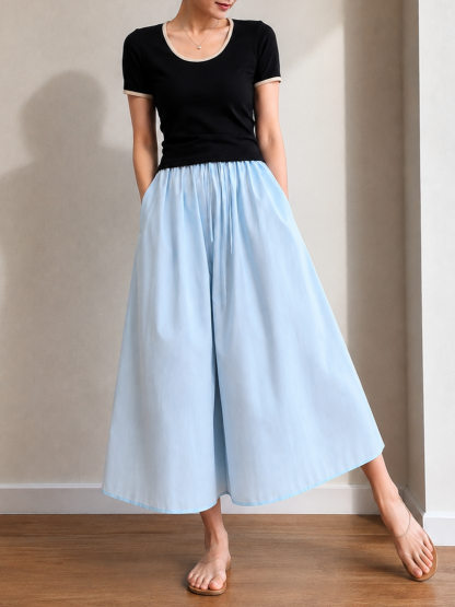 Van Textured Flowy Culottes