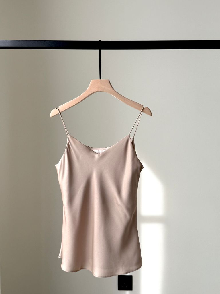 Lebbie Satin Cami Top (Discounted-M size)-The Black Bow-