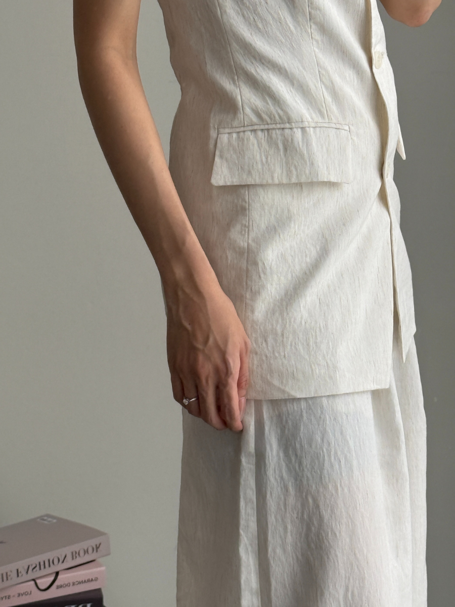 Koralie Tailored Waistcoat with Fake Pocket