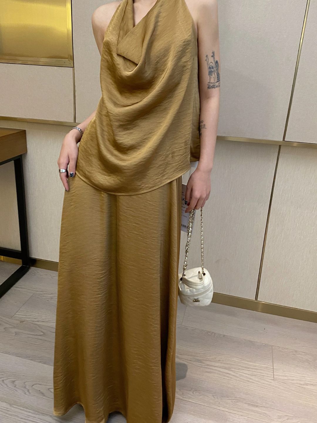 Laken Swing Collar Top & Skirt Set