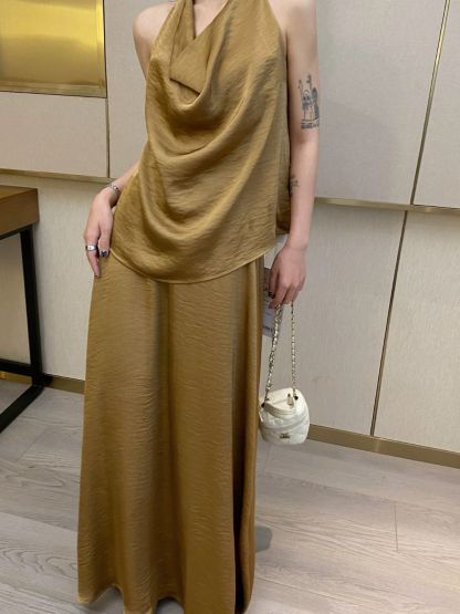 Laken Swing Collar Top & Skirt Set