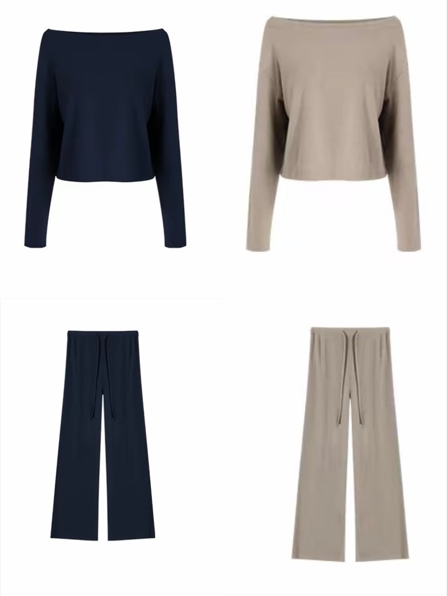 Gracia One Shoulder Knit Top & Drawstring Pants (Sold Seperately)