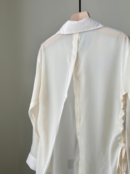 Ding Lan Pull Sting Sheer Shirt with Inner Padded Top (Rejected-Free size)-The Black Bow-