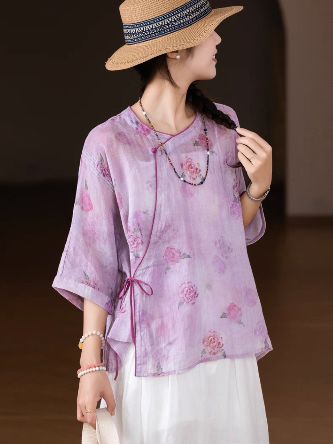 Ling Fu Ramie Oriental Top