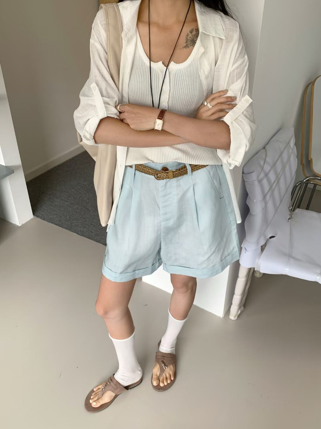 Peter Belted Linen Shorts