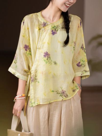 Ling Fu Ramie Oriental Top