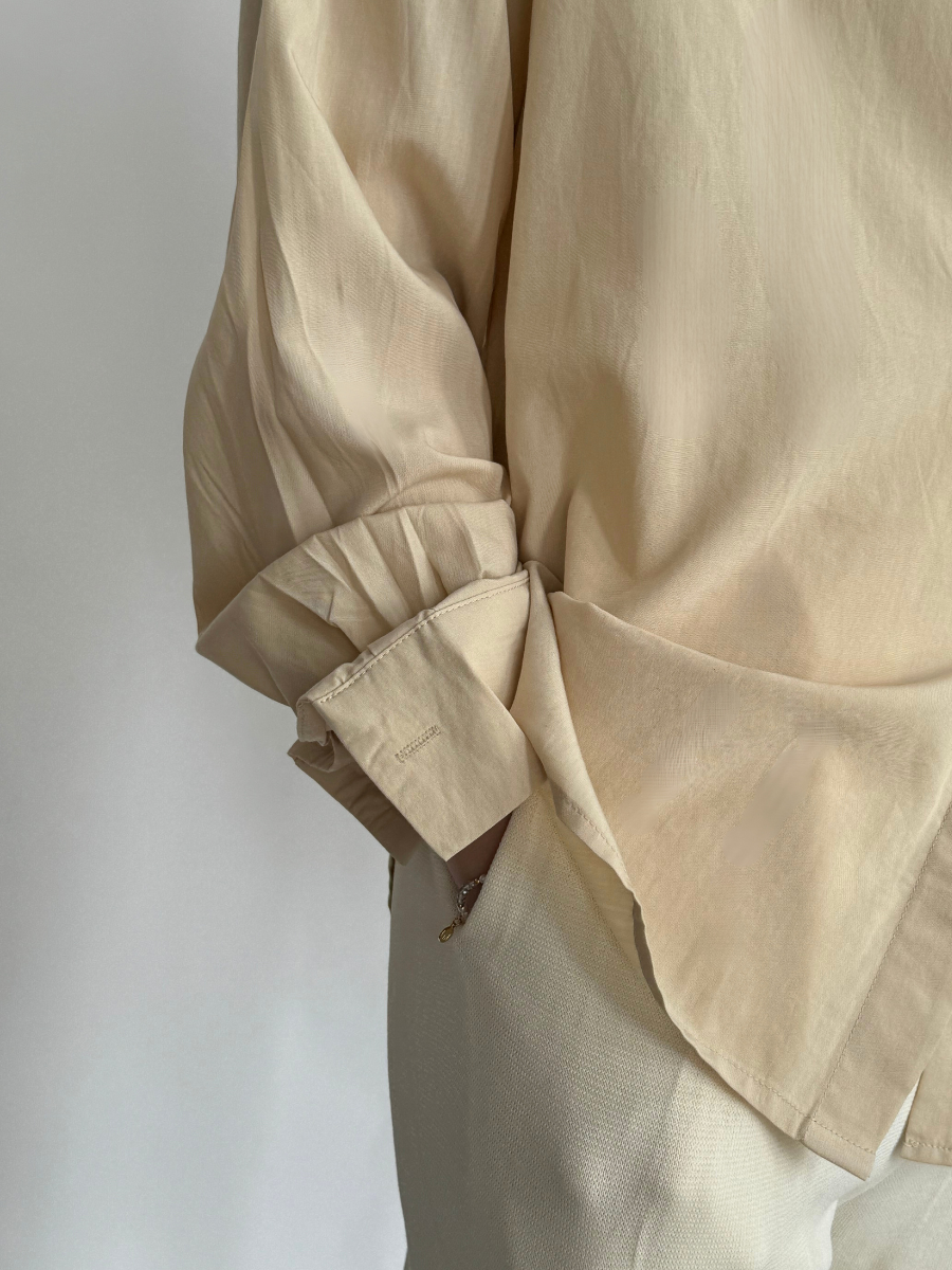 Heloise Shirt with Fake Pocket (Discounted-Free size)-The Black Bow-