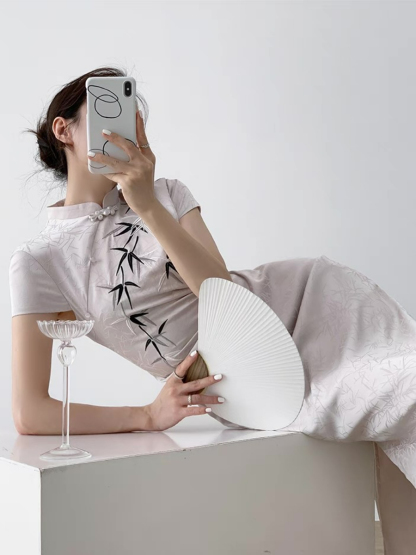 Xin Lan Bamboo Printing Cheongsam