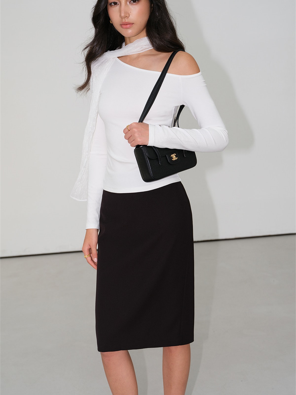 Julie Wrap Front Slit Midi Skirt