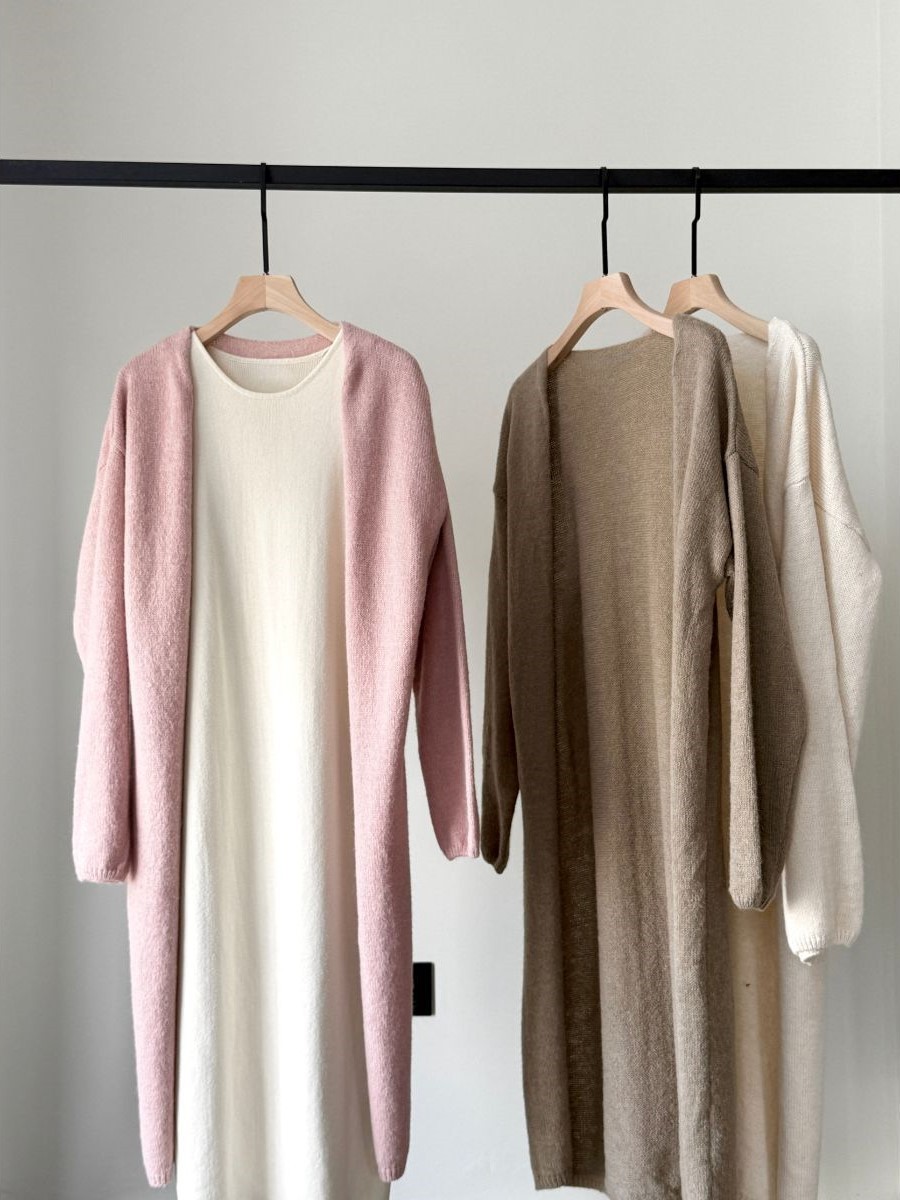 Egena Long Cardigan (Discounted-Free size)-The Black Bow-