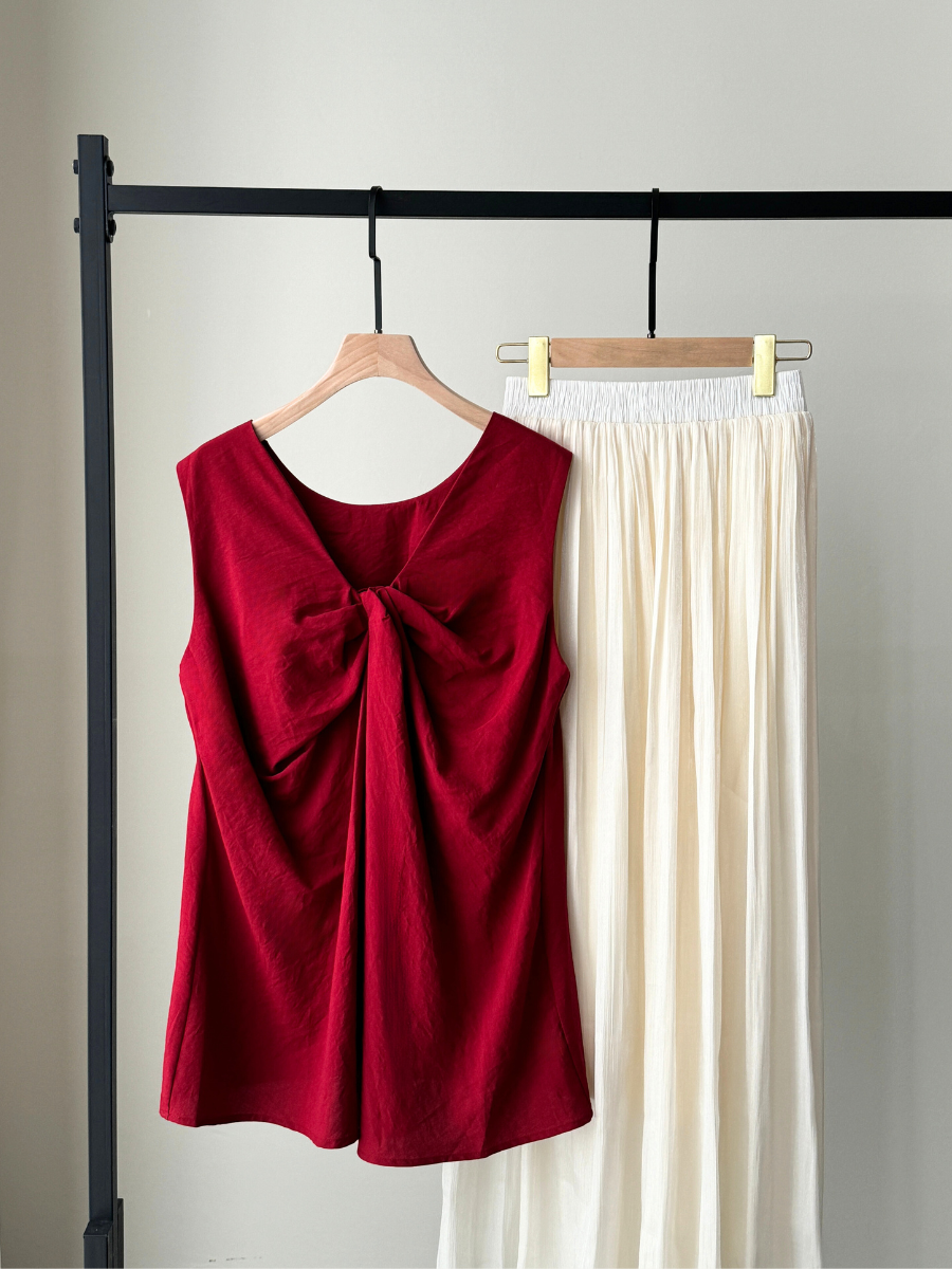 Tara Two Way Top with Knot-The Black Bow-