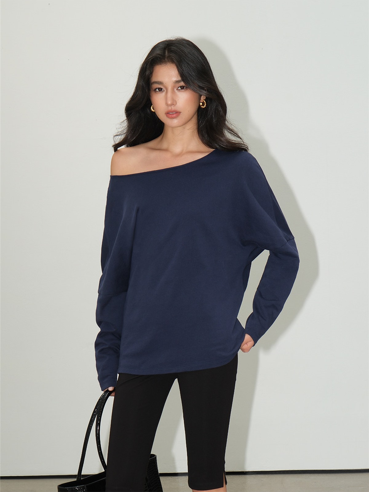 Laurette One-Shoulder Relaxed Cotton Top
