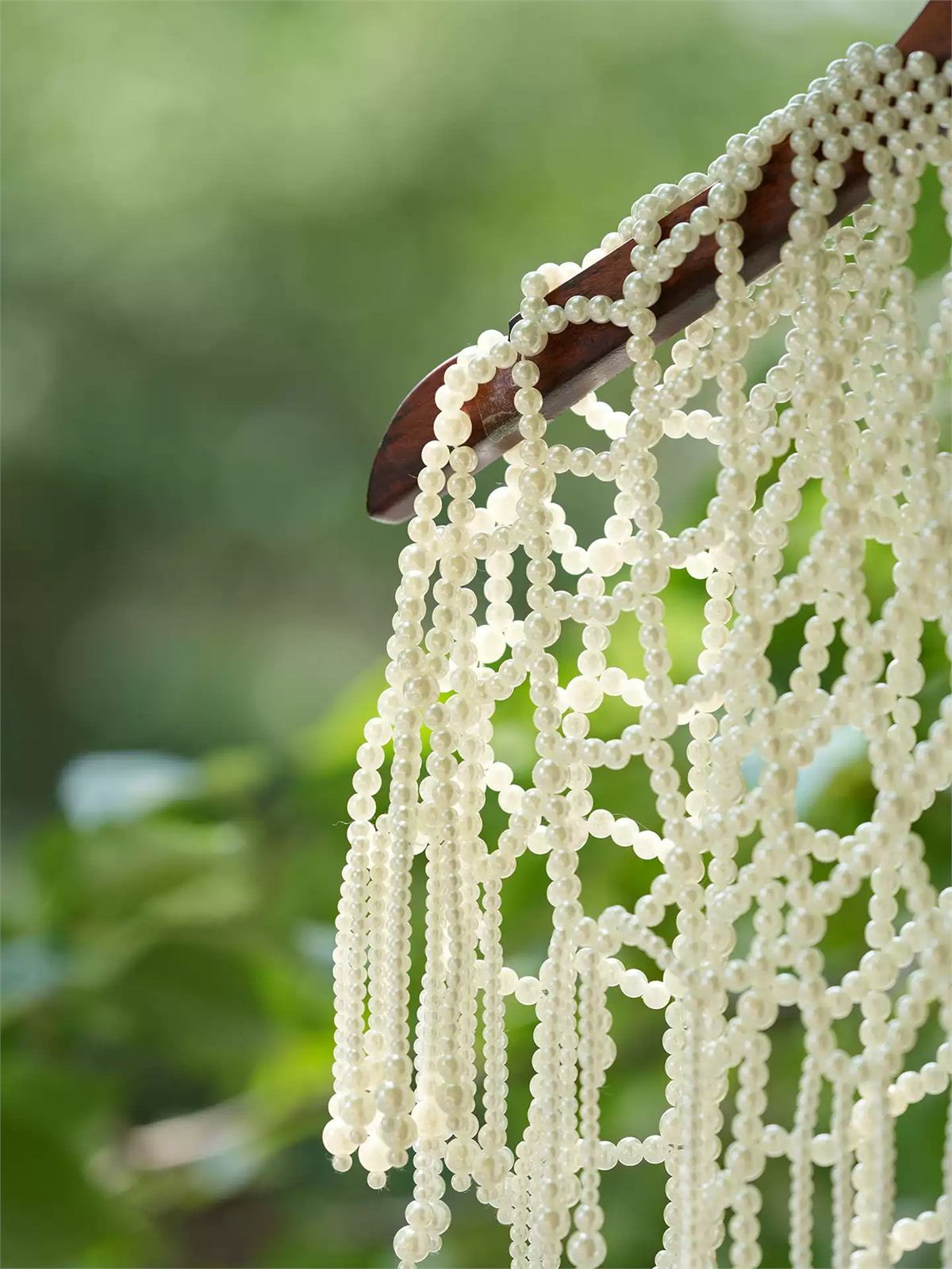 Yun Dang Pearl Beaded Tassel Cape