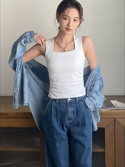 Diya Square Neck Padded Top