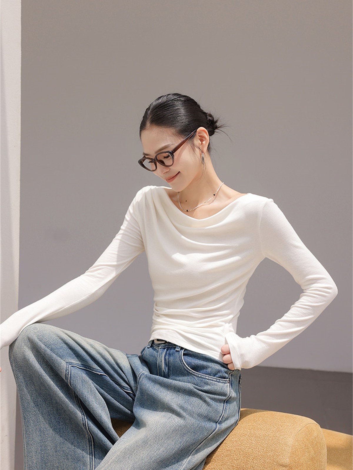 Haven Soft Draped Long-Sleeve Top