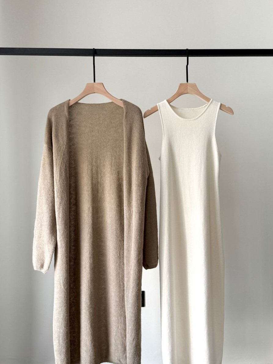 Egena Long Cardigan (Discounted-Free size)-The Black Bow-