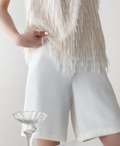 Debra Back Slit Sleeveles Top & Teaga Mid-Length Pants-The Black Bow-