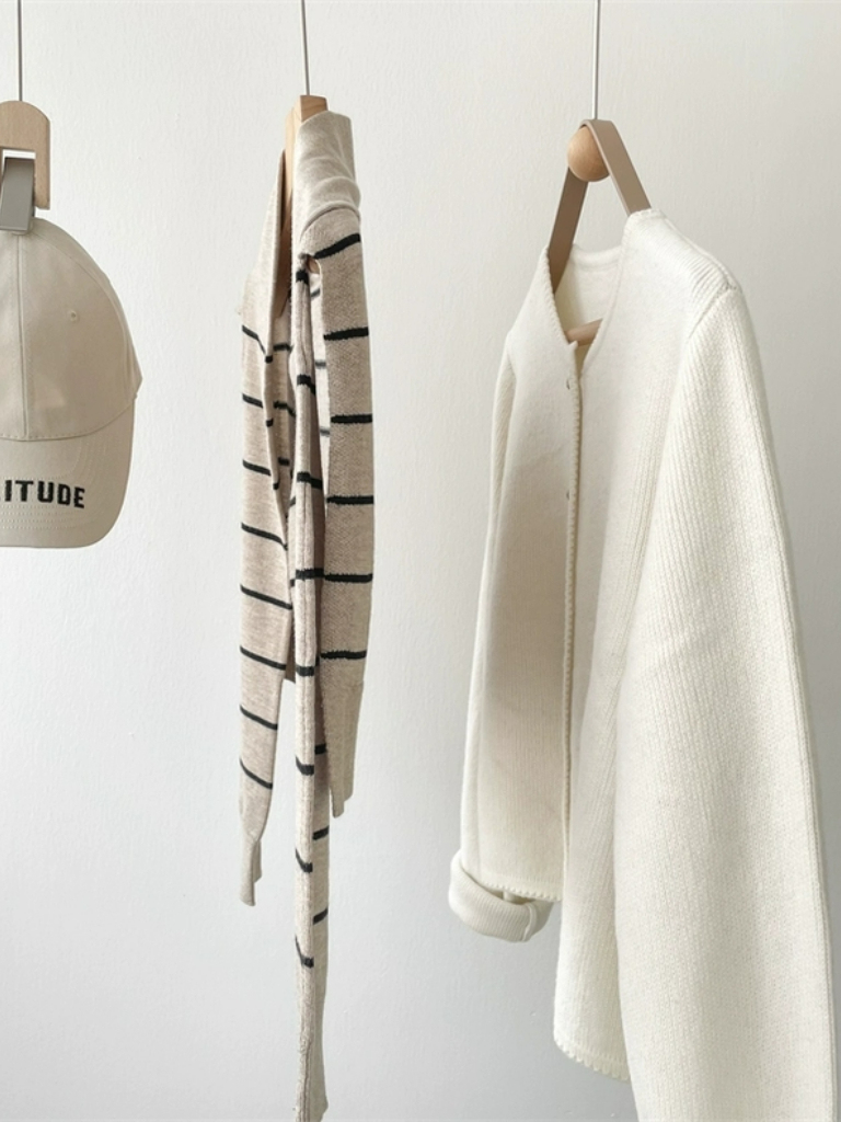 Eun Woo Striped Shawl-The Black Bow-