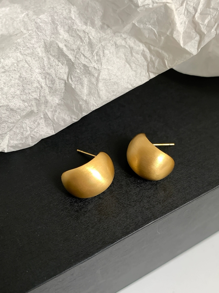 Metal Drops Ear Studs (Gold & Silver)-The Black Bow-