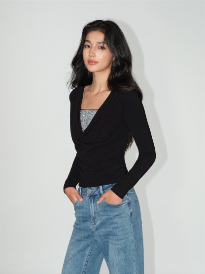 Lunara Sequin Camisole & Ruched Wrap Top