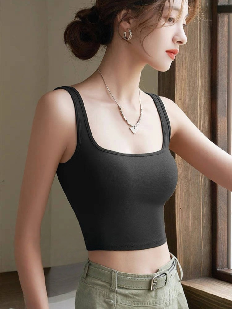 Quby Square Neck Padded Top (Black & White)