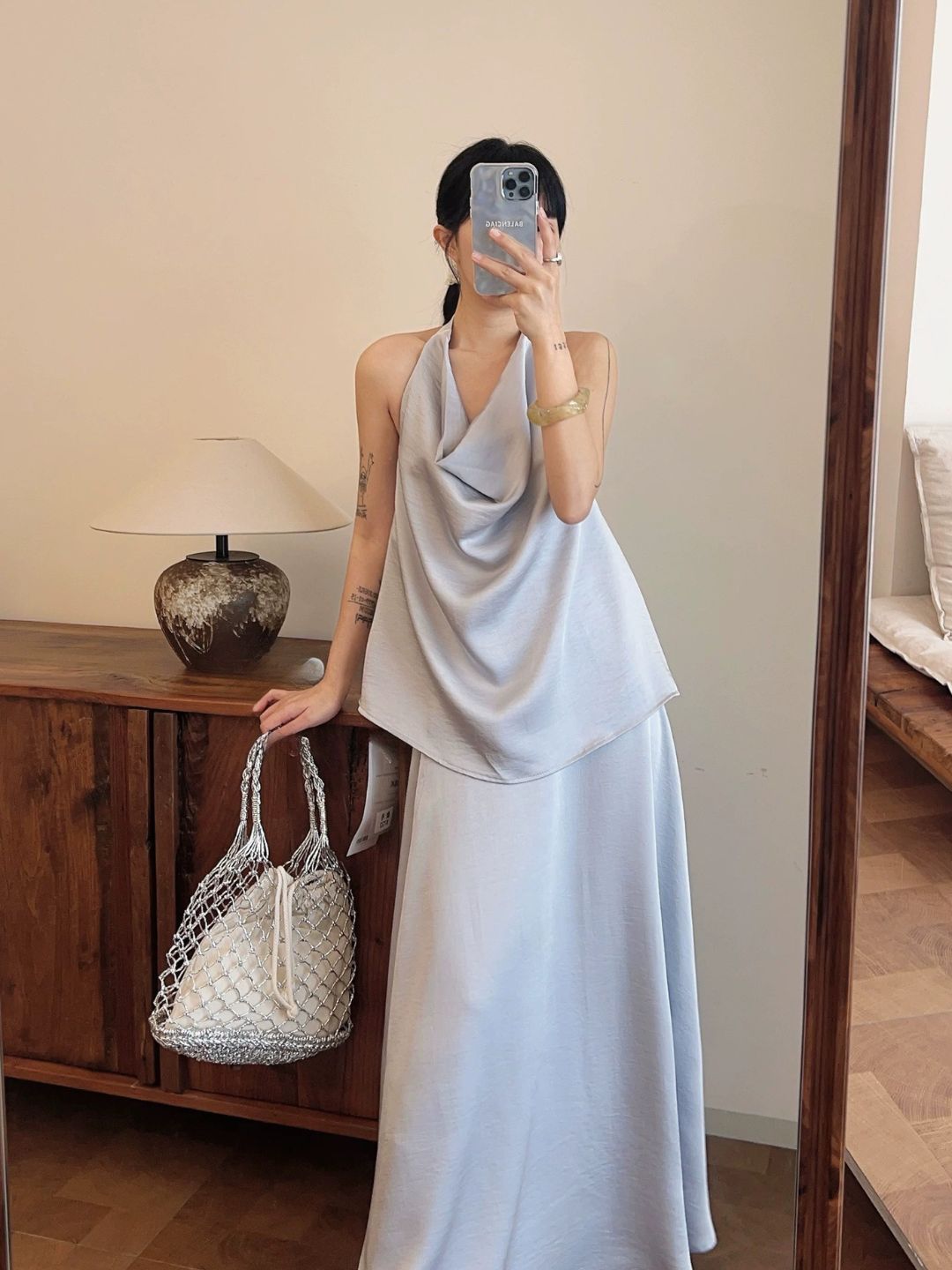 Laken Swing Collar Top & Skirt Set