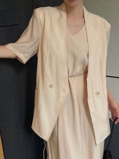 Advika Relaxed Casual Short Sleeve Vest Jacket