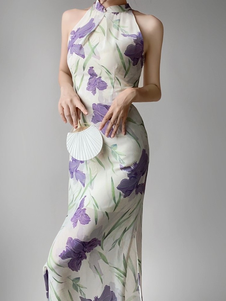 Yue Shuang Back Lacey Cheongsam (Discounted-XS size)-The Black Bow-