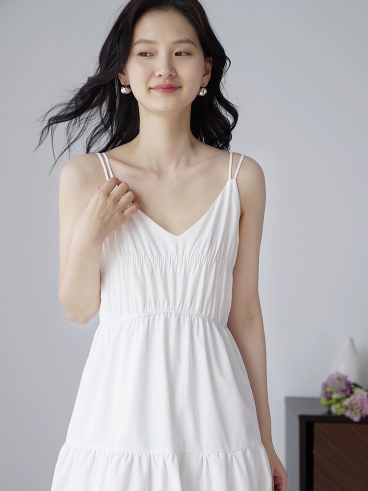 Helene Tie Back Layered Cami Dress (Discounted-S, M size)-The Black Bow-