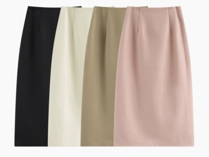 Gillette Back Slit OL Skirt (Discounted-S, M, L size)-The Black Bow-