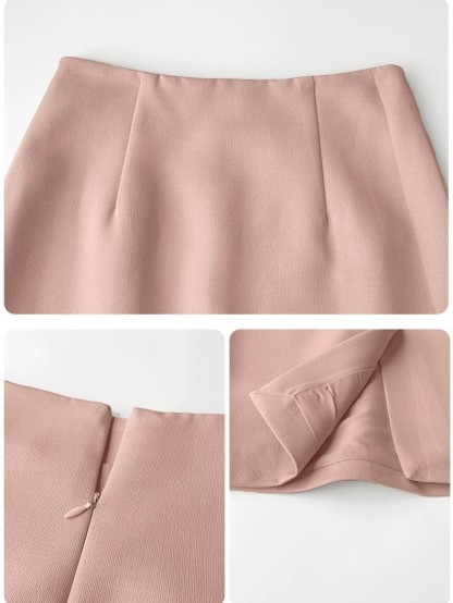 Gillette Back Slit OL Skirt (Discounted-S, M, L size)-The Black Bow-