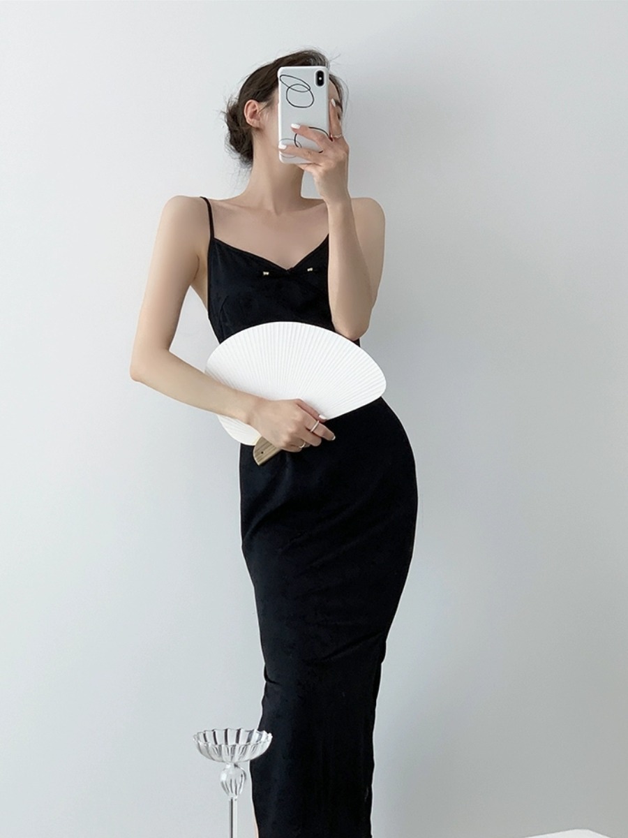 Xi Ai Oriental Cami Dress-The Black Bow-